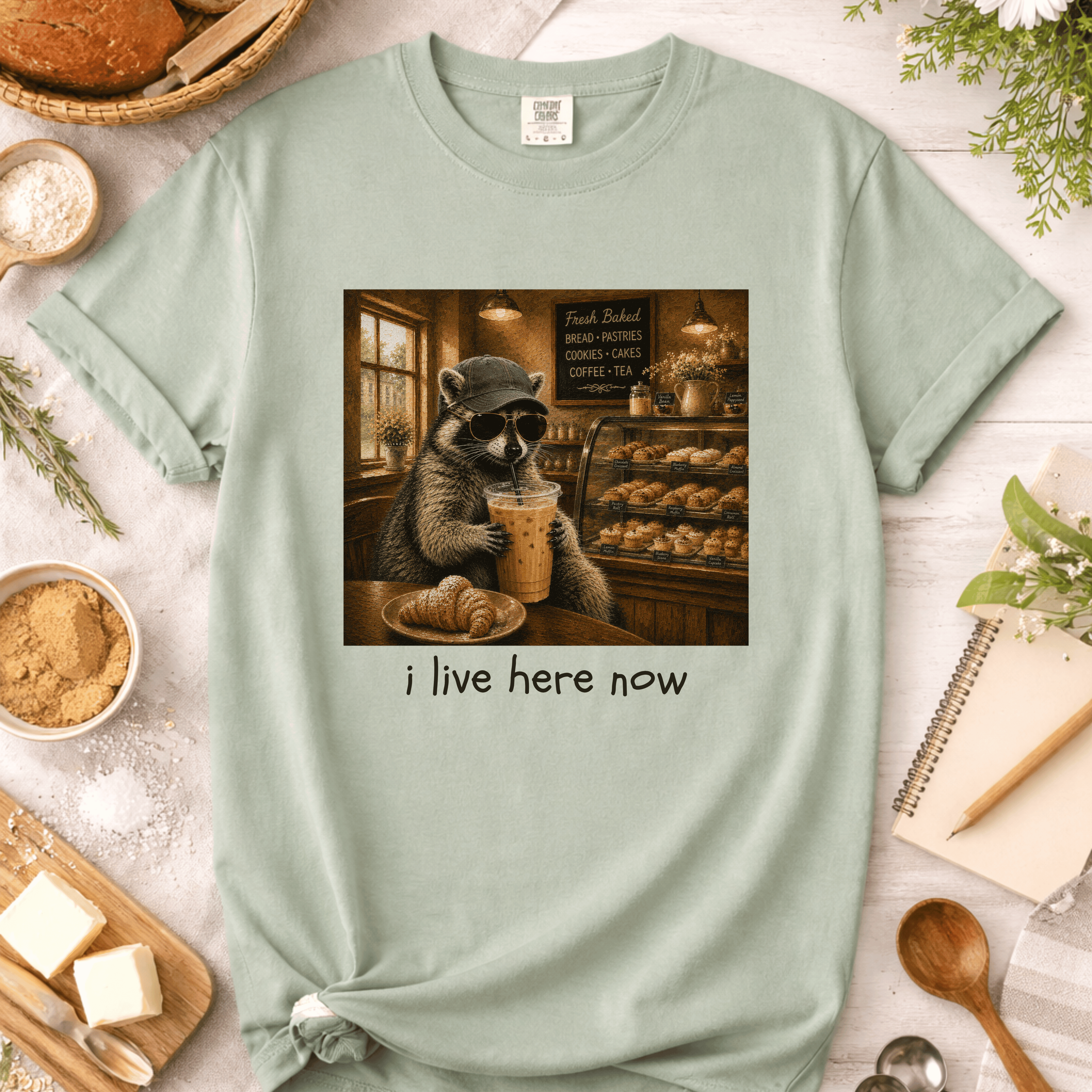 I Live In The Bakery Racoon T-Shirt