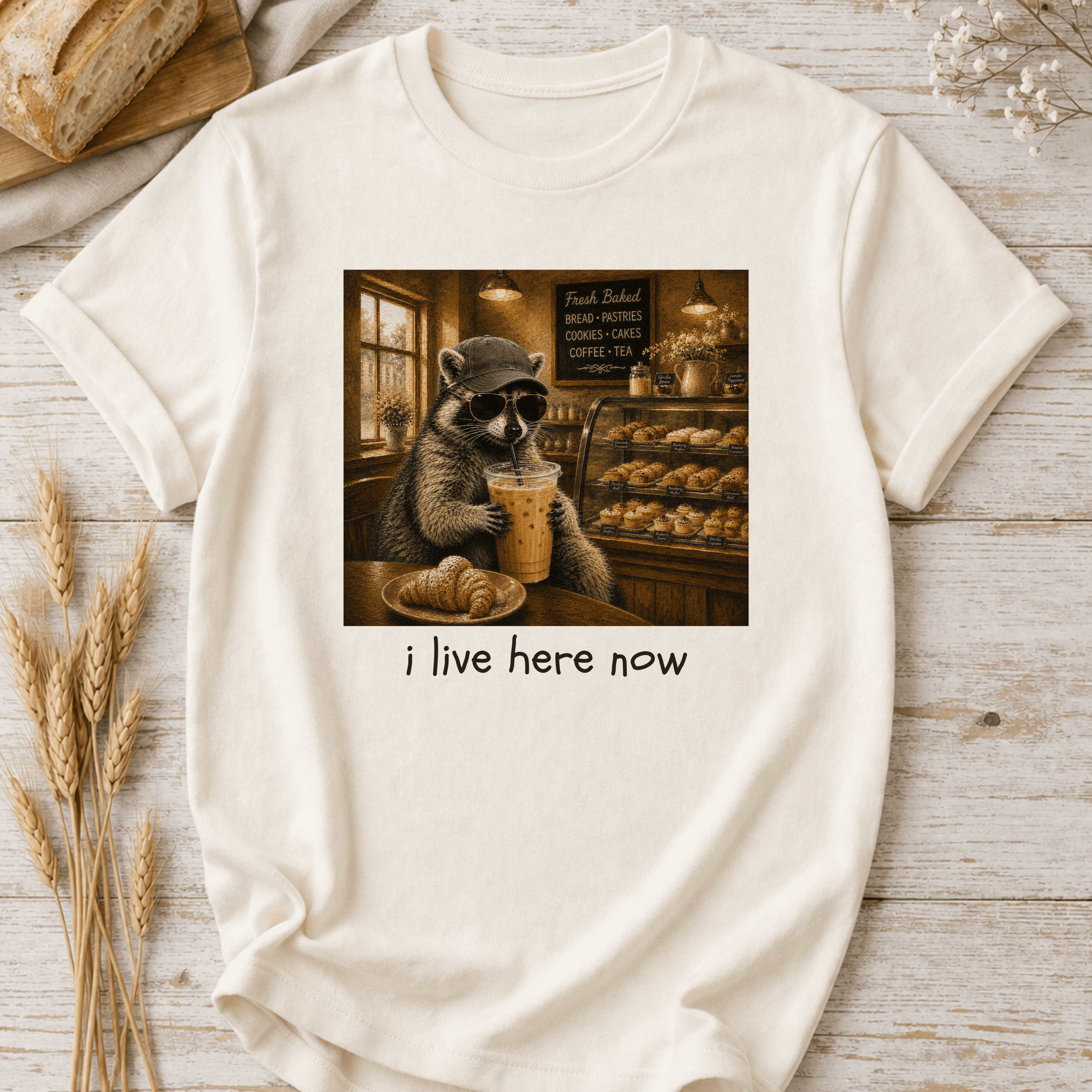 I Live In The Bakery Racoon T-Shirt