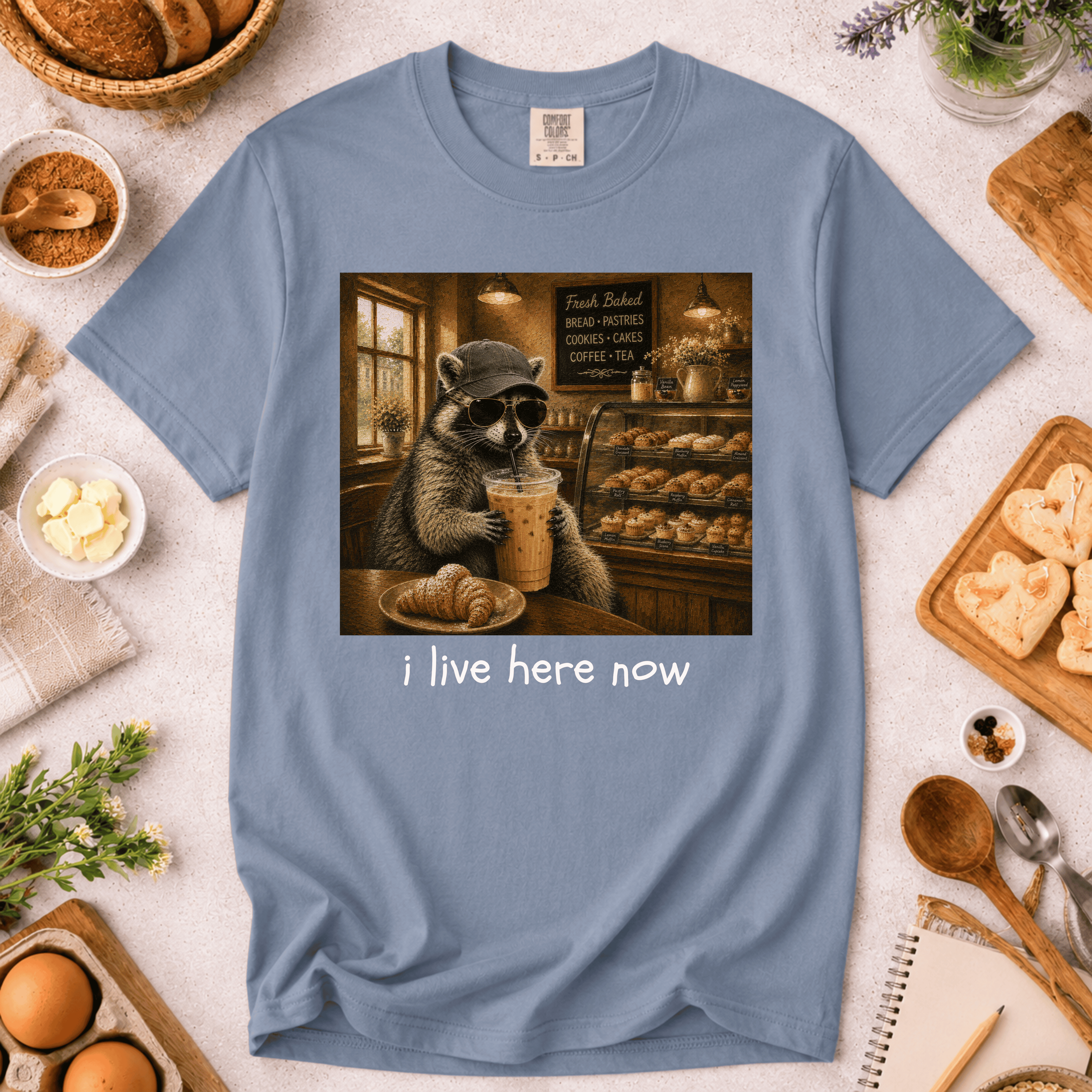 I Live In The Bakery Racoon T-Shirt