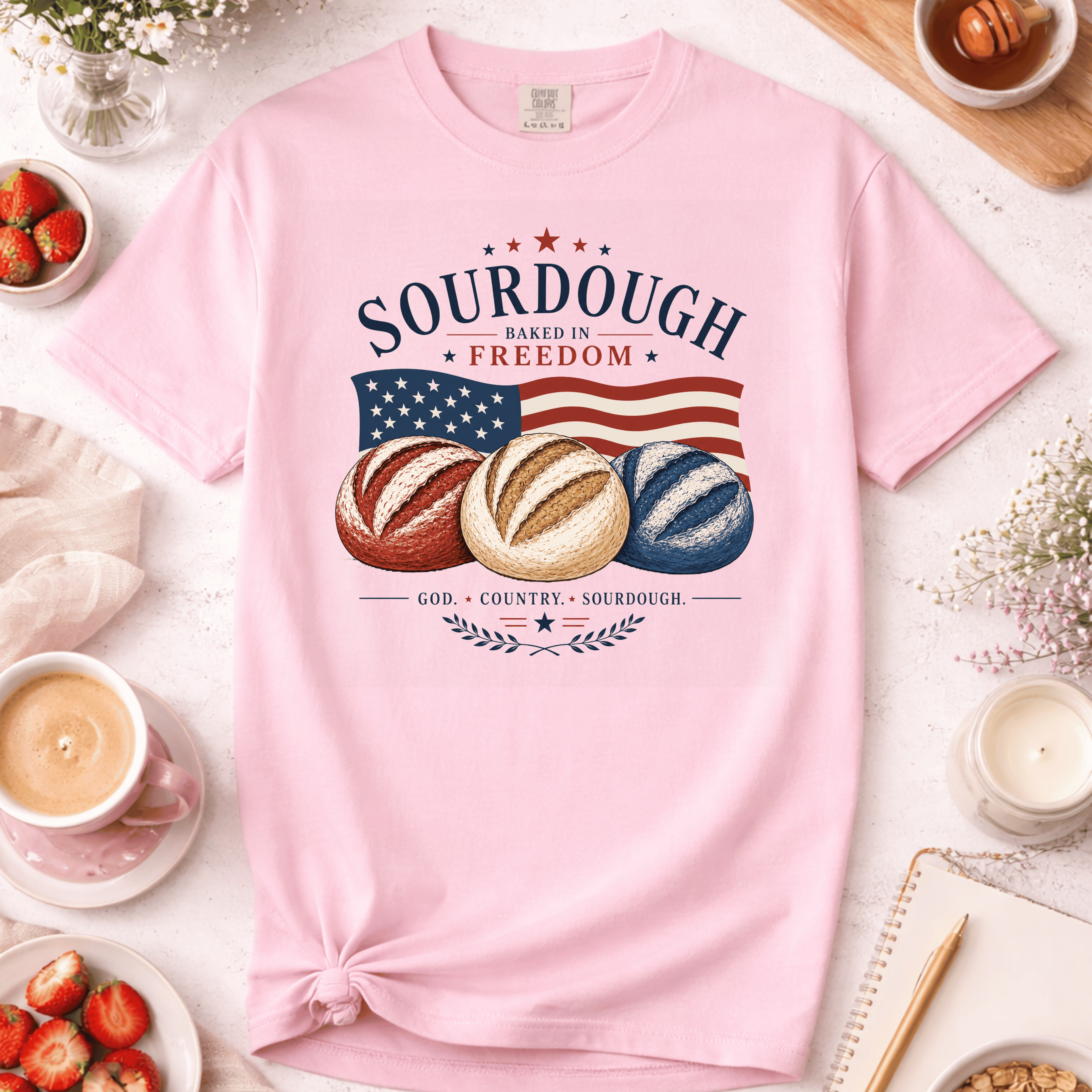 Red White and Blue Sourdough T-Shirt