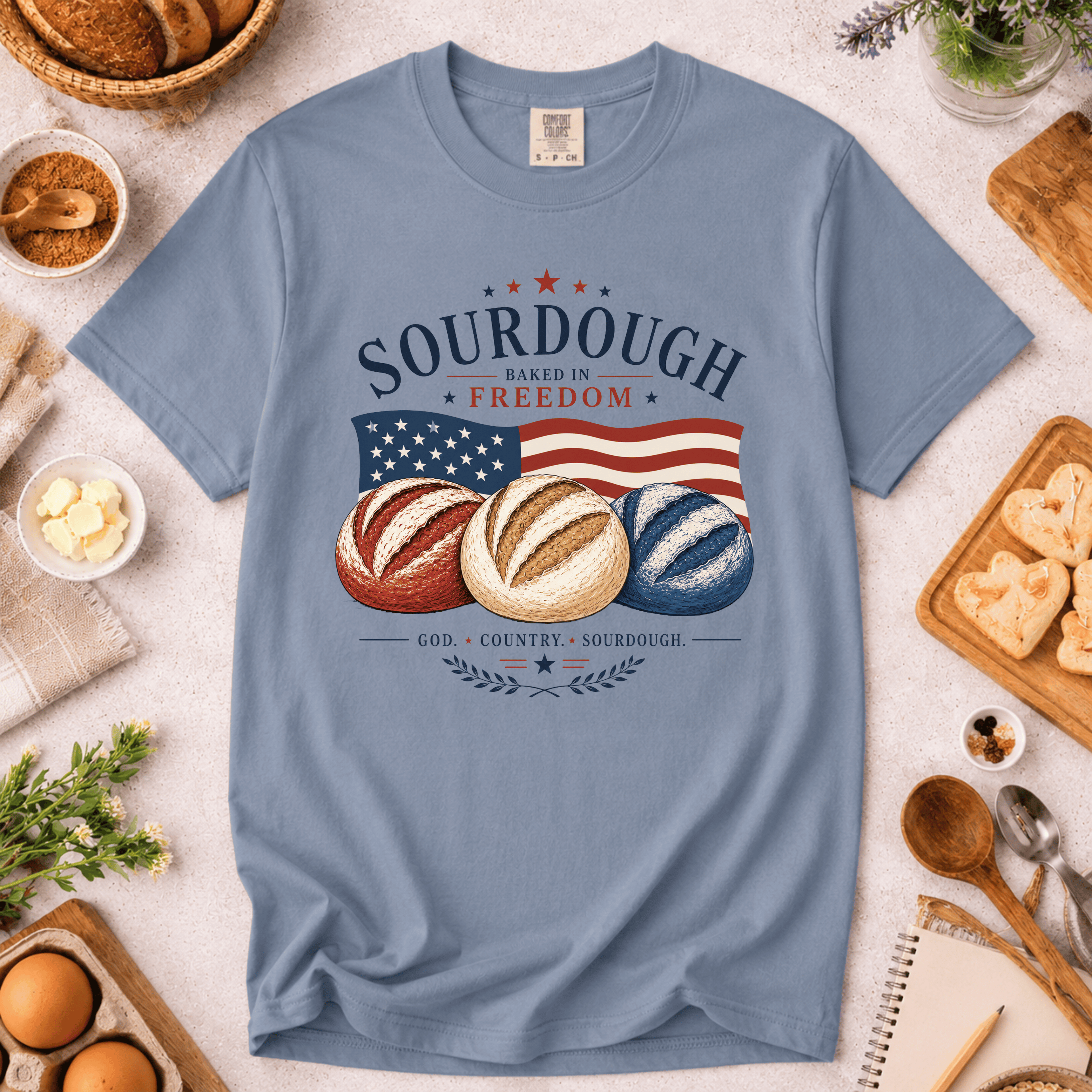 Red White and Blue Sourdough T-Shirt