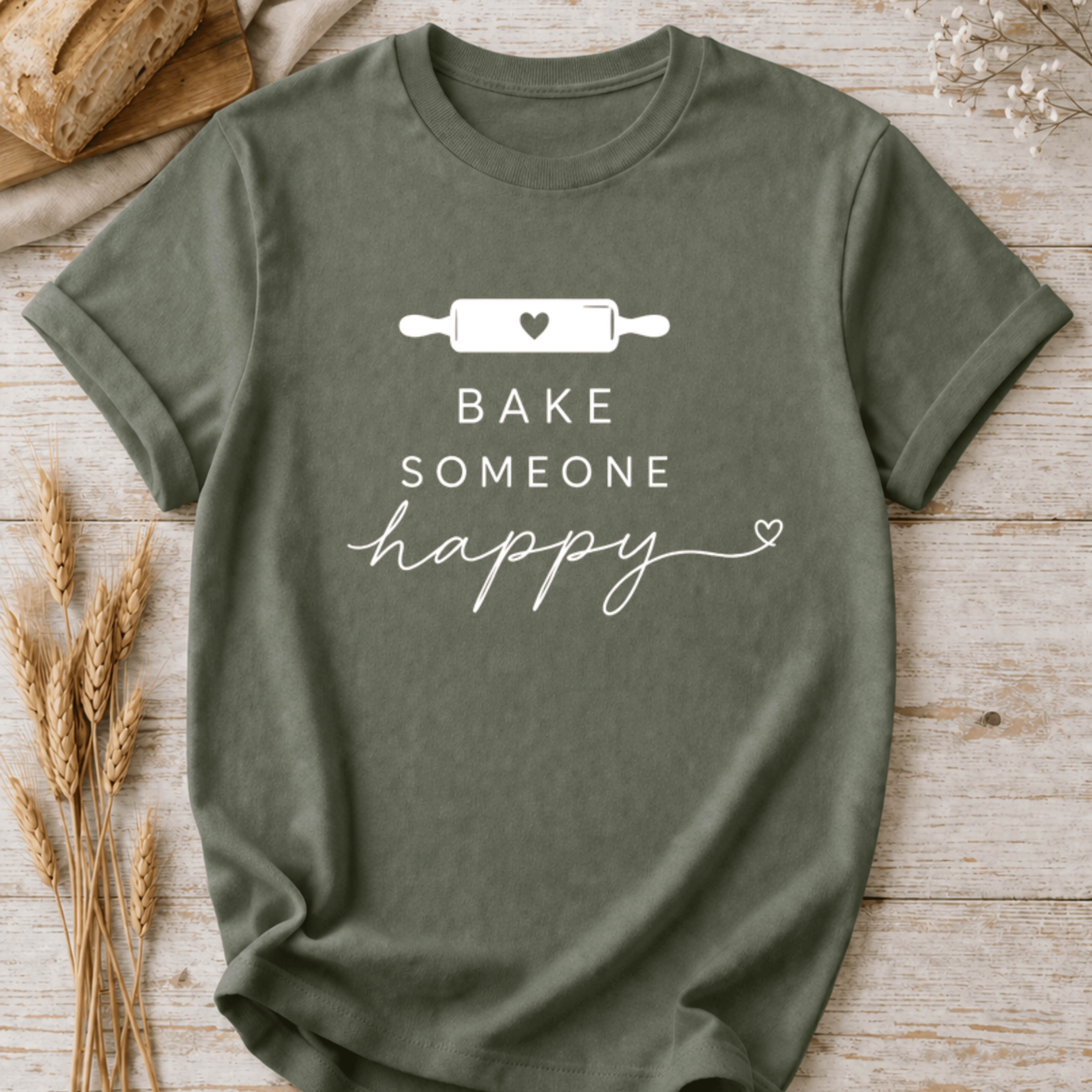 Bake Someone Happy Rolling Pin T-Shirt
