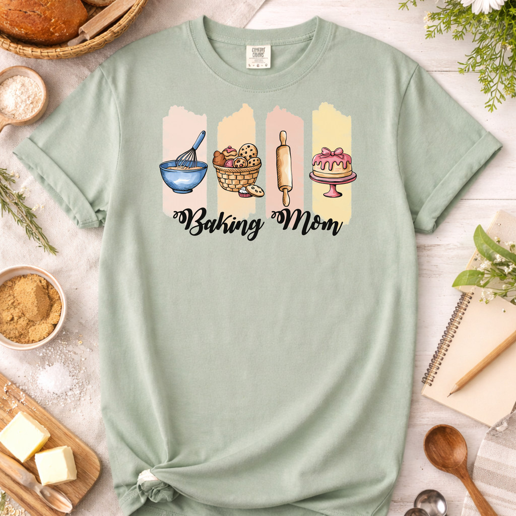 Baking Mom Paint Brush Graphic T-Shirt