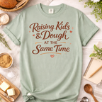 Mom Baker T-Shirt — "Raising Kids and Dough at the Same Time" Funny Mom Tee