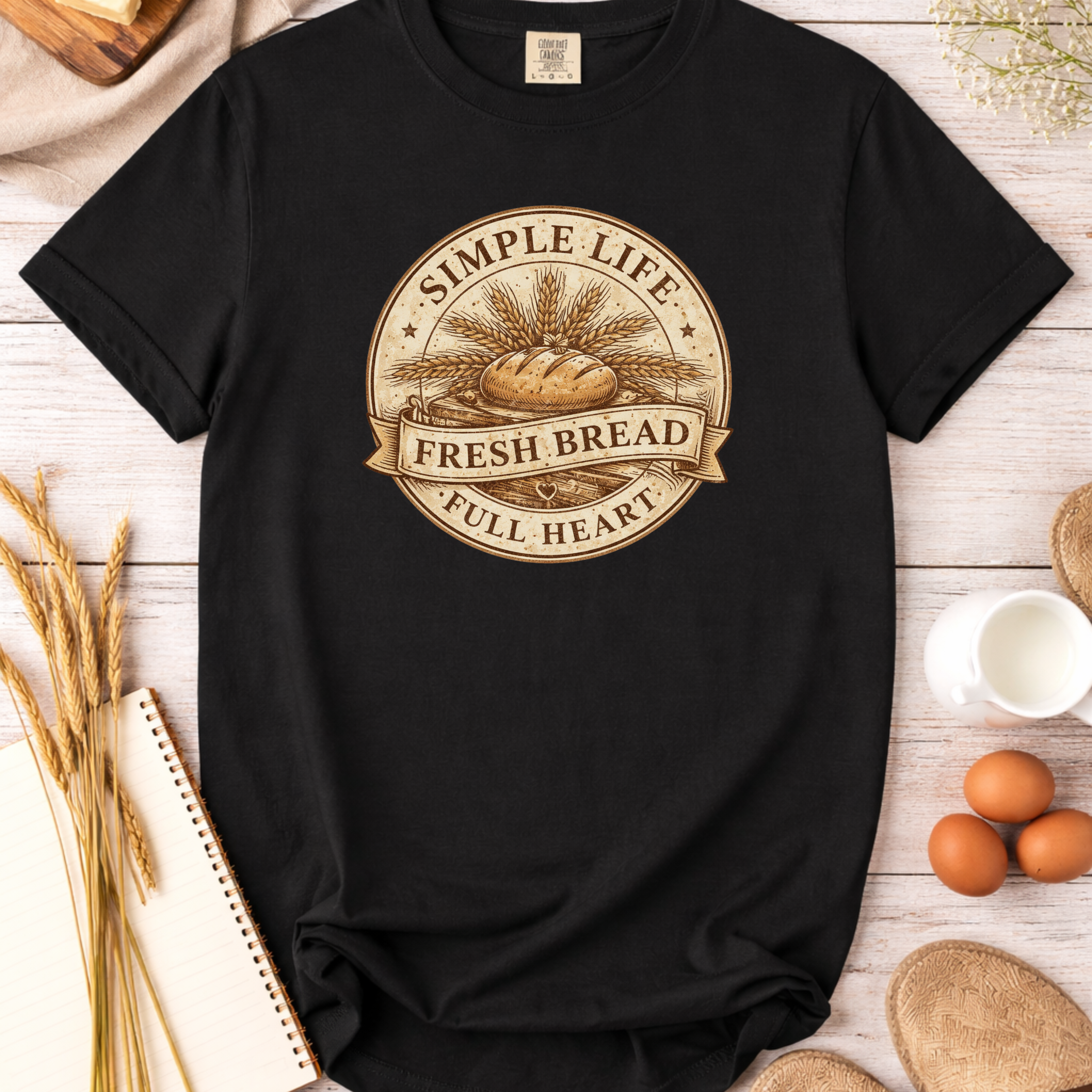 Baking Mom T-Shirt — Simple Life, Fresh Bread, Full Heart