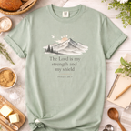 Christian T-Shirt — "The Lord Is My Strength and My Shield" Inspirational Faith Tee