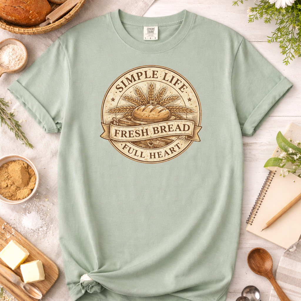 Baking Mom T-Shirt — Simple Life, Fresh Bread, Full Heart