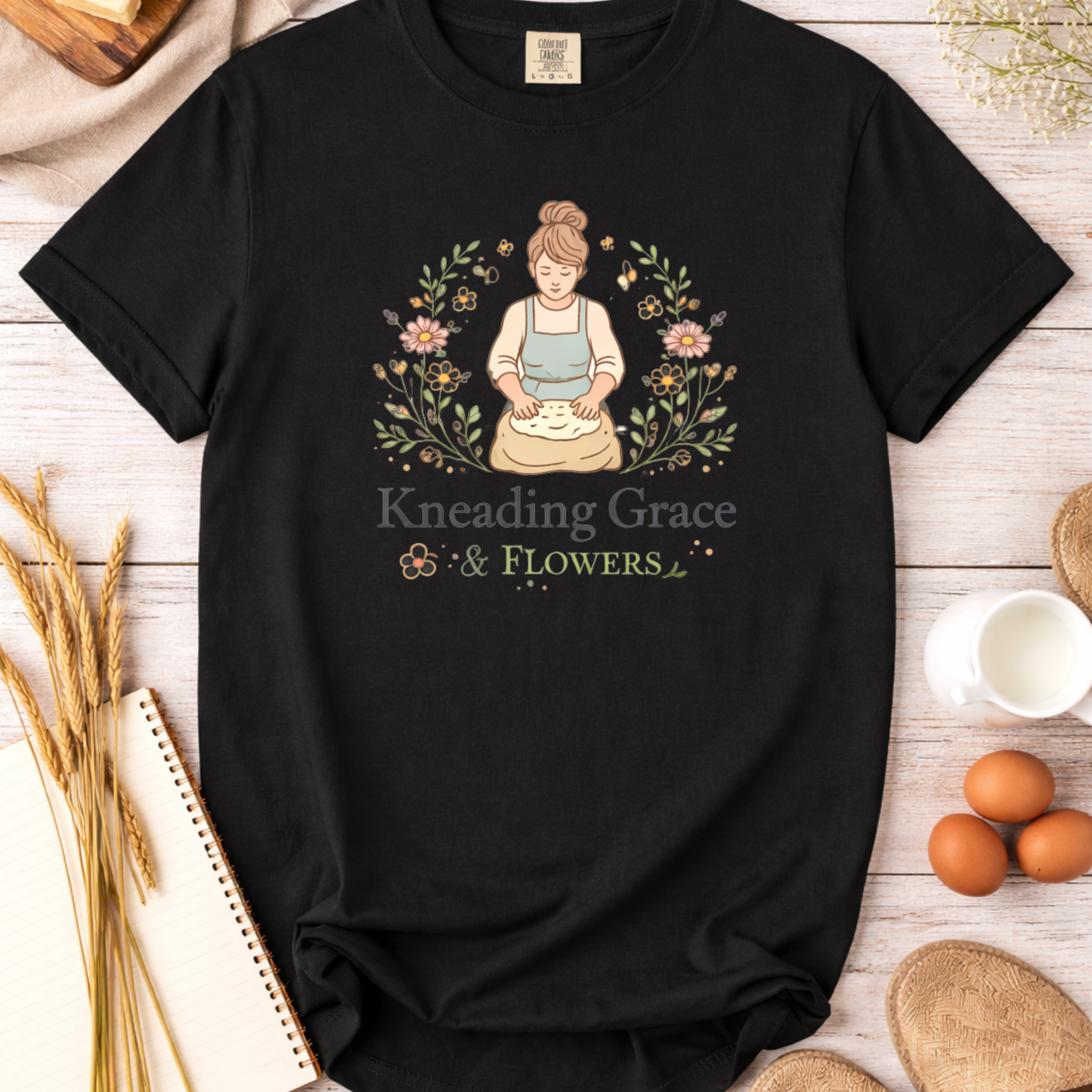 Kneading Grace and Flowers Baking T-shirt