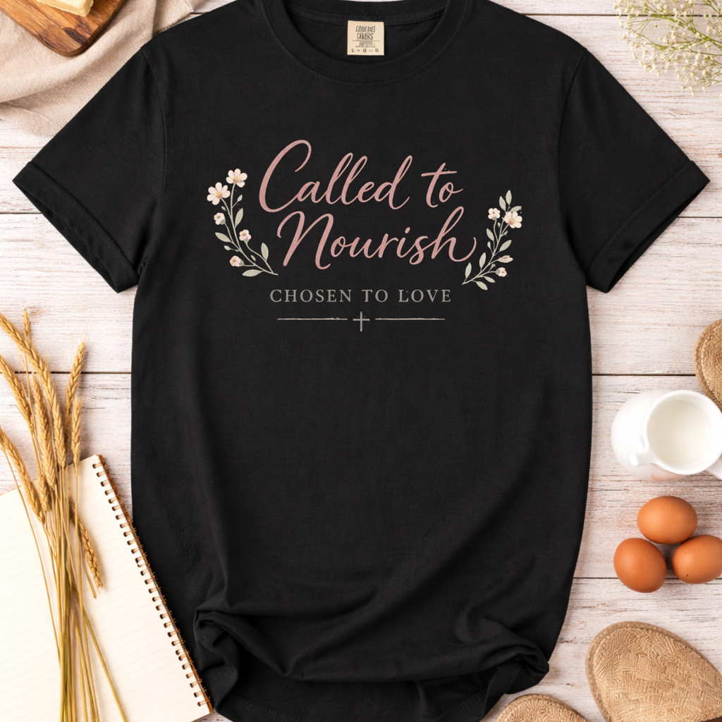 Called to Nourish, Chosen to Love Christian Baking T-Shirt