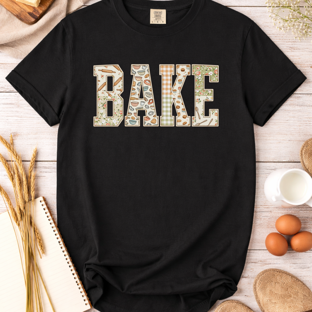 Faux Quilted Bake Pattern T-Shirt