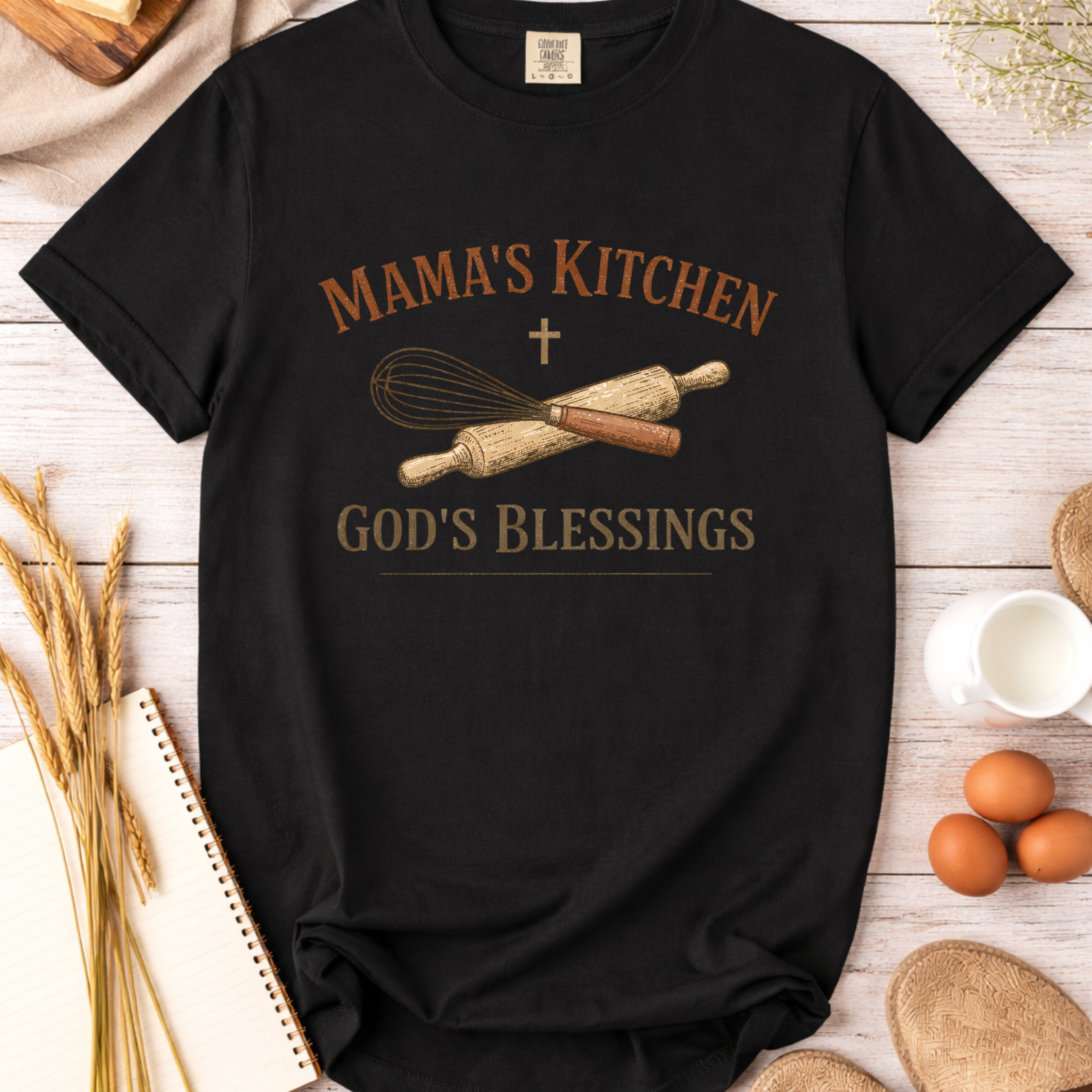 Mama's Kitchen God's Blessings Christian Mom T-Shirt