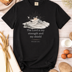 Christian T-Shirt — "The Lord Is My Strength and My Shield" Inspirational Faith Tee