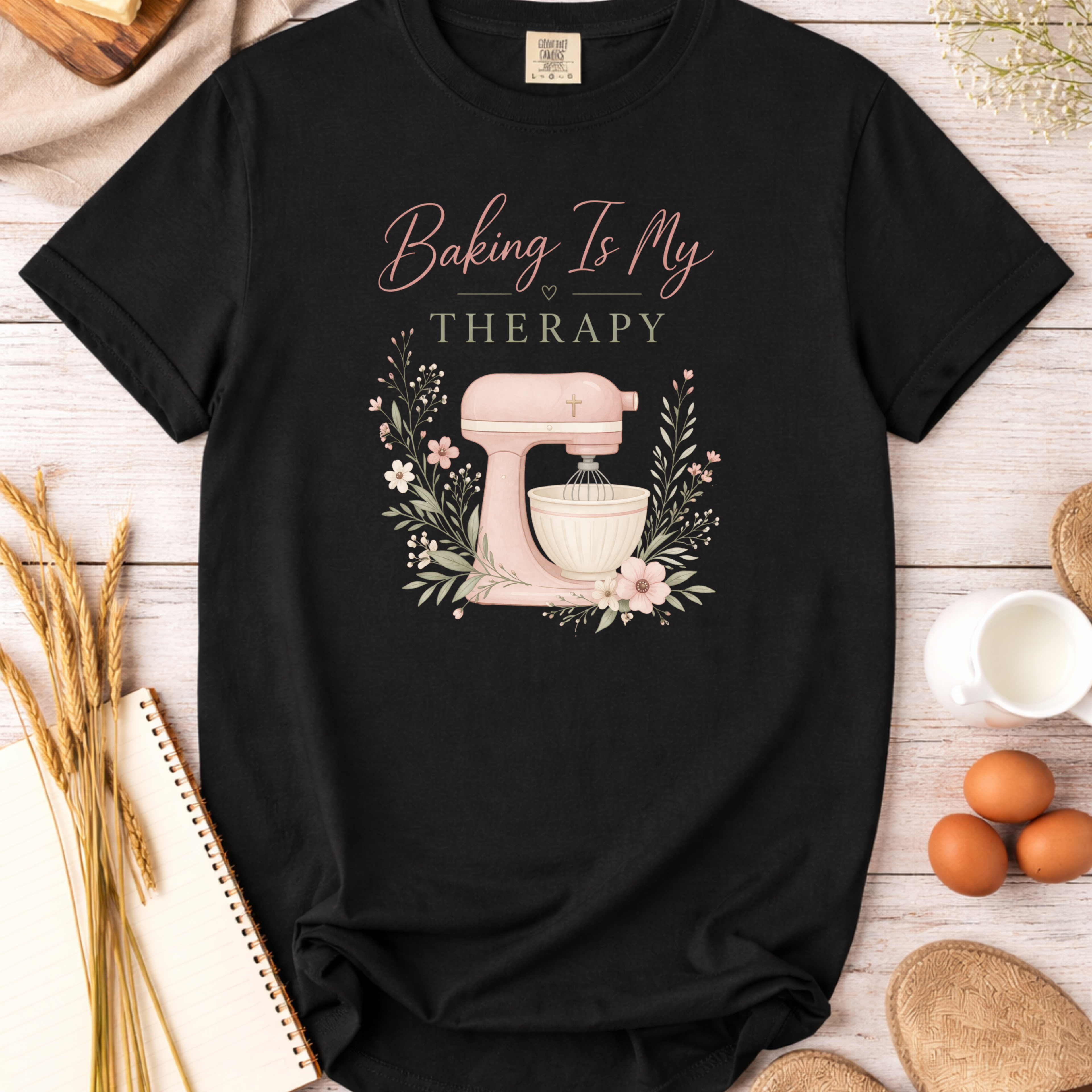 Baking Is My Therapy T-Shirt — Funny Baker Gift Tee