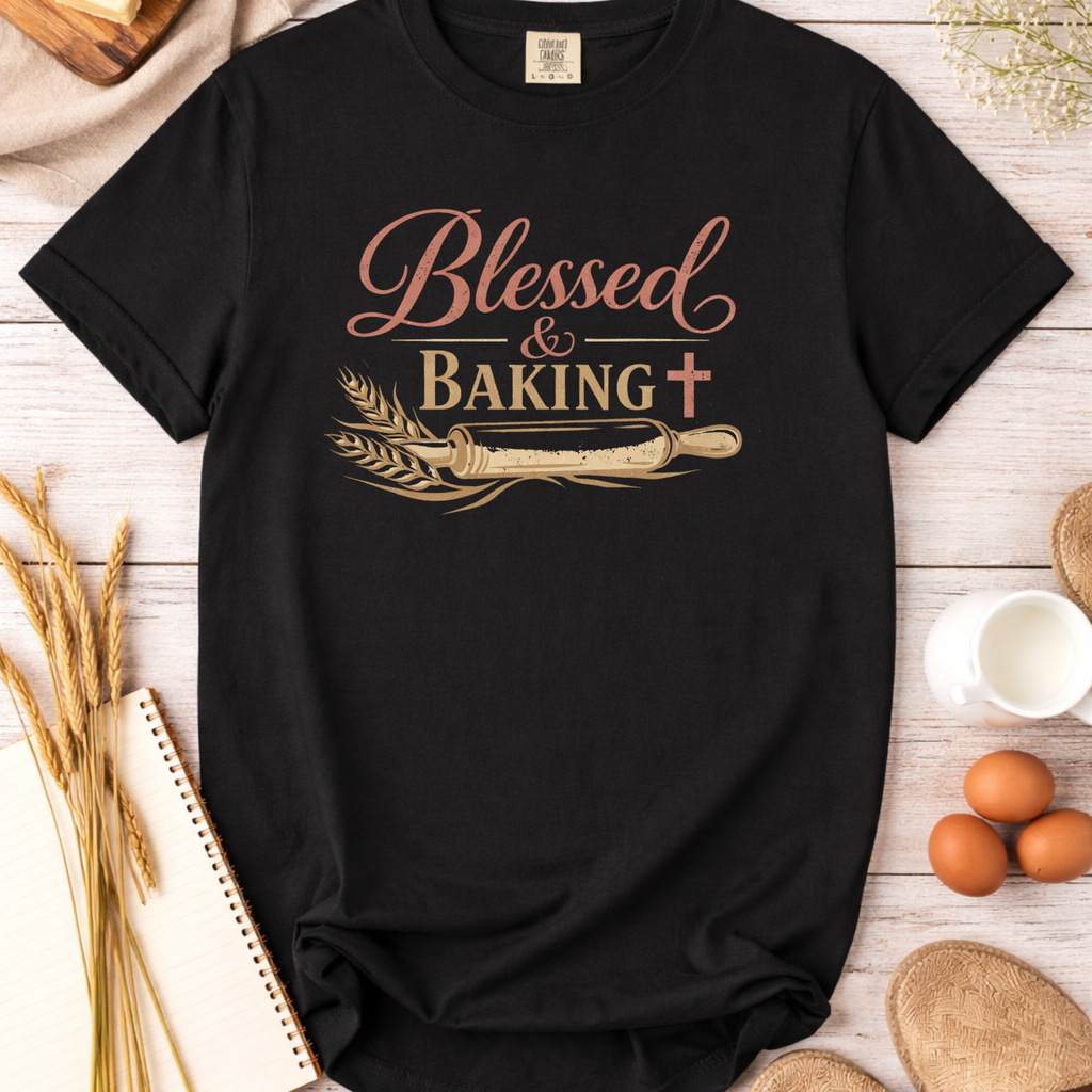 Blessed and Baking Christian Women's T-Shirt