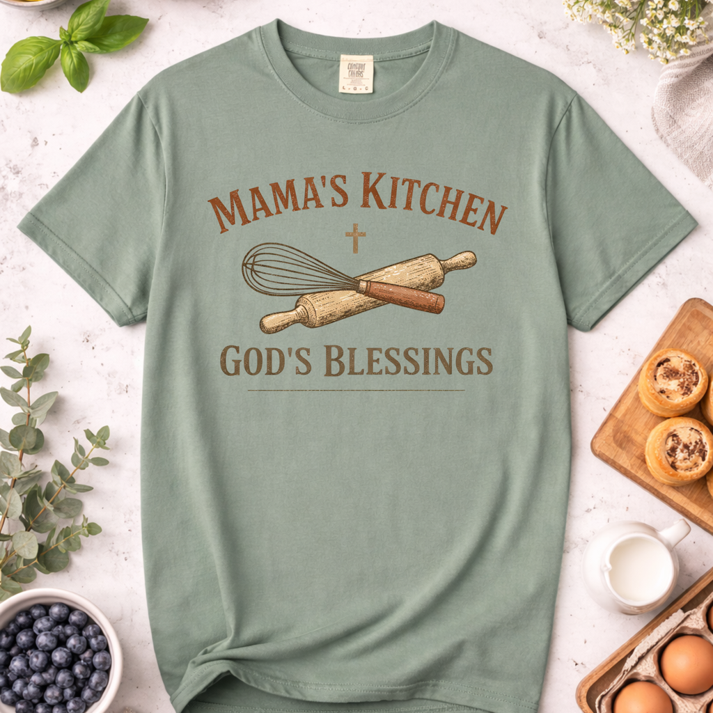 Mama's Kitchen God's Blessings Christian Mom T-Shirt