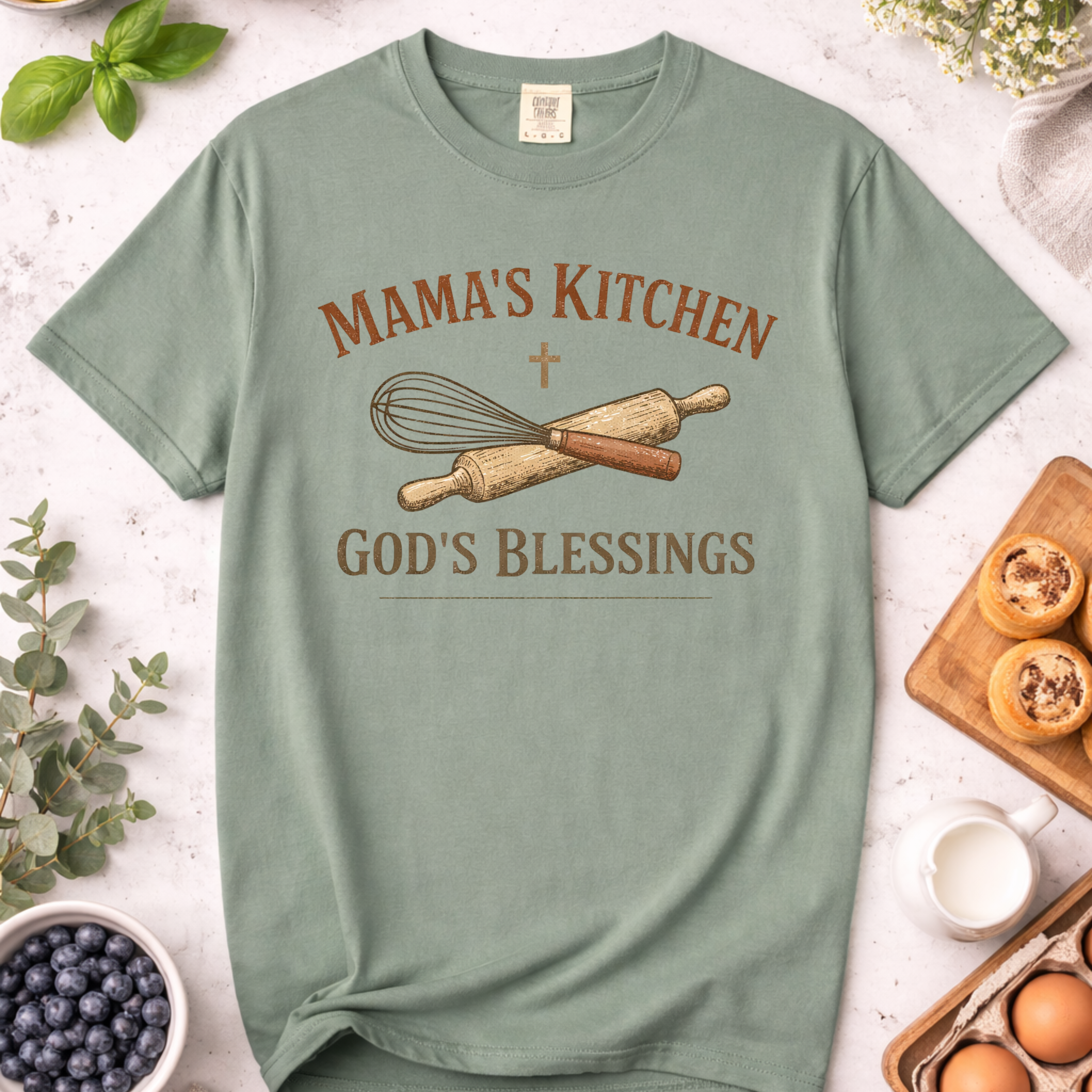 Mama's Kitchen God's Blessings Christian Mom T-Shirt