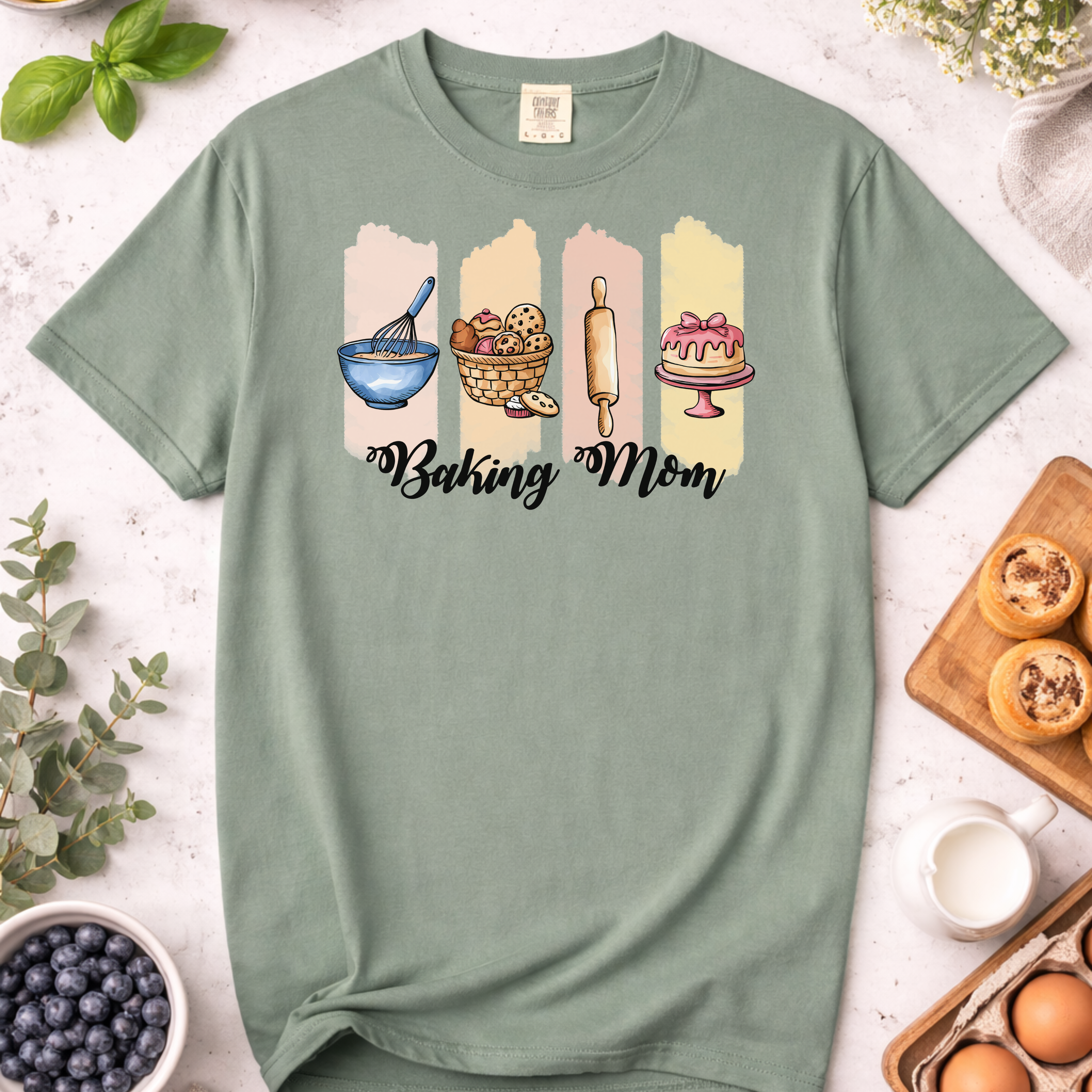 Baking Mom Paint Brush Graphic T-Shirt