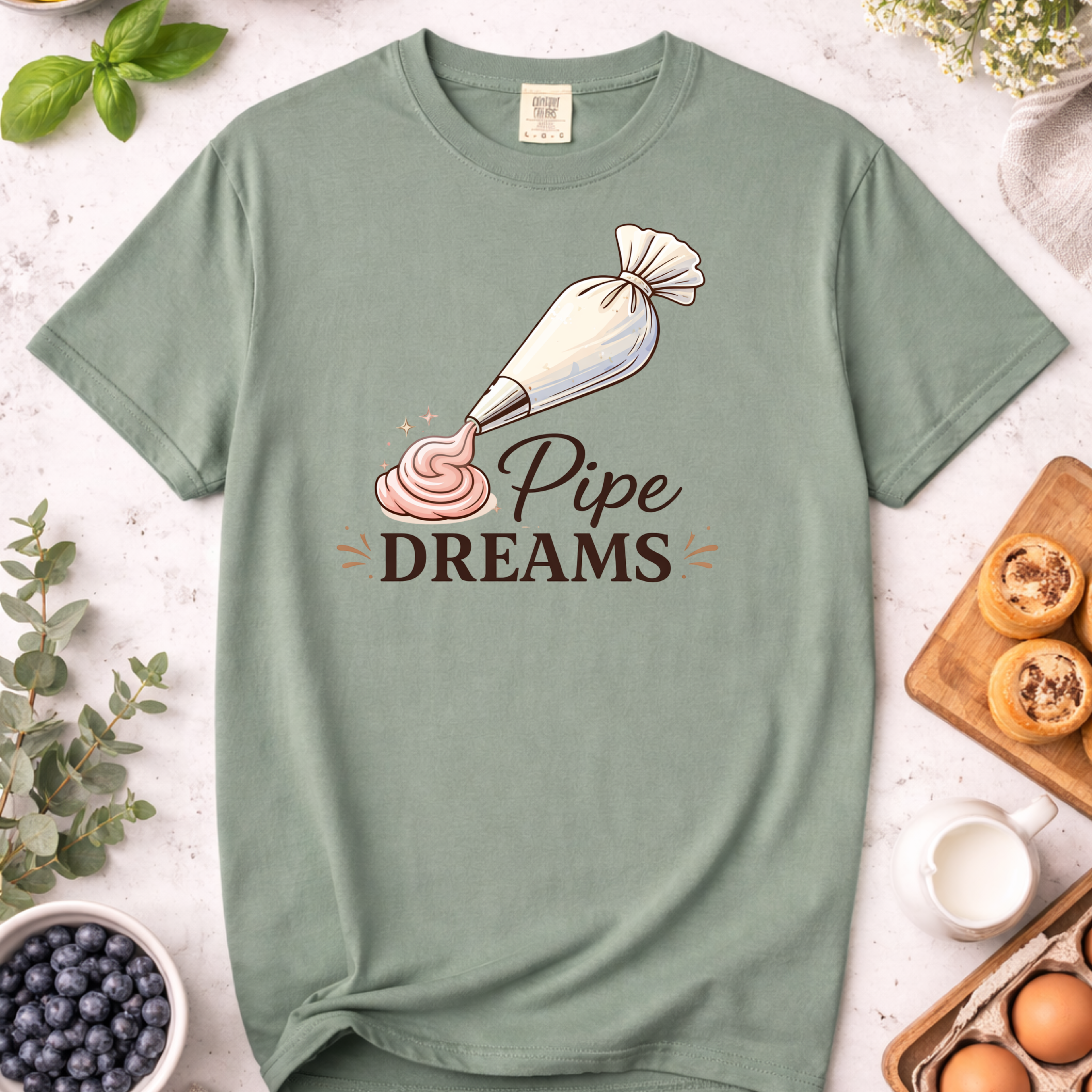 Pipe Dreams Funny Cake Decorating T-Shirt — Cake Decorator Humor Tee