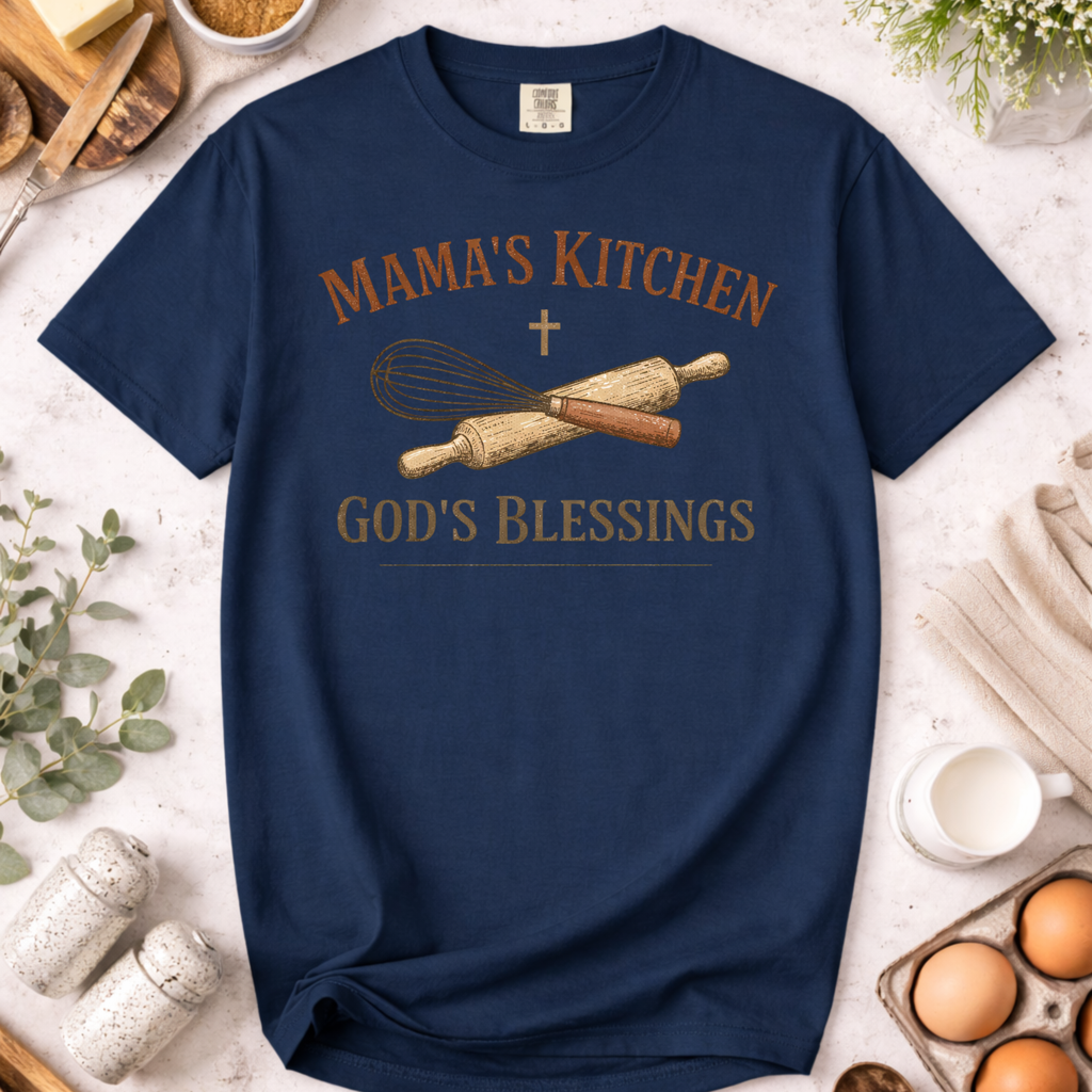 Mama's Kitchen God's Blessings Christian Mom T-Shirt