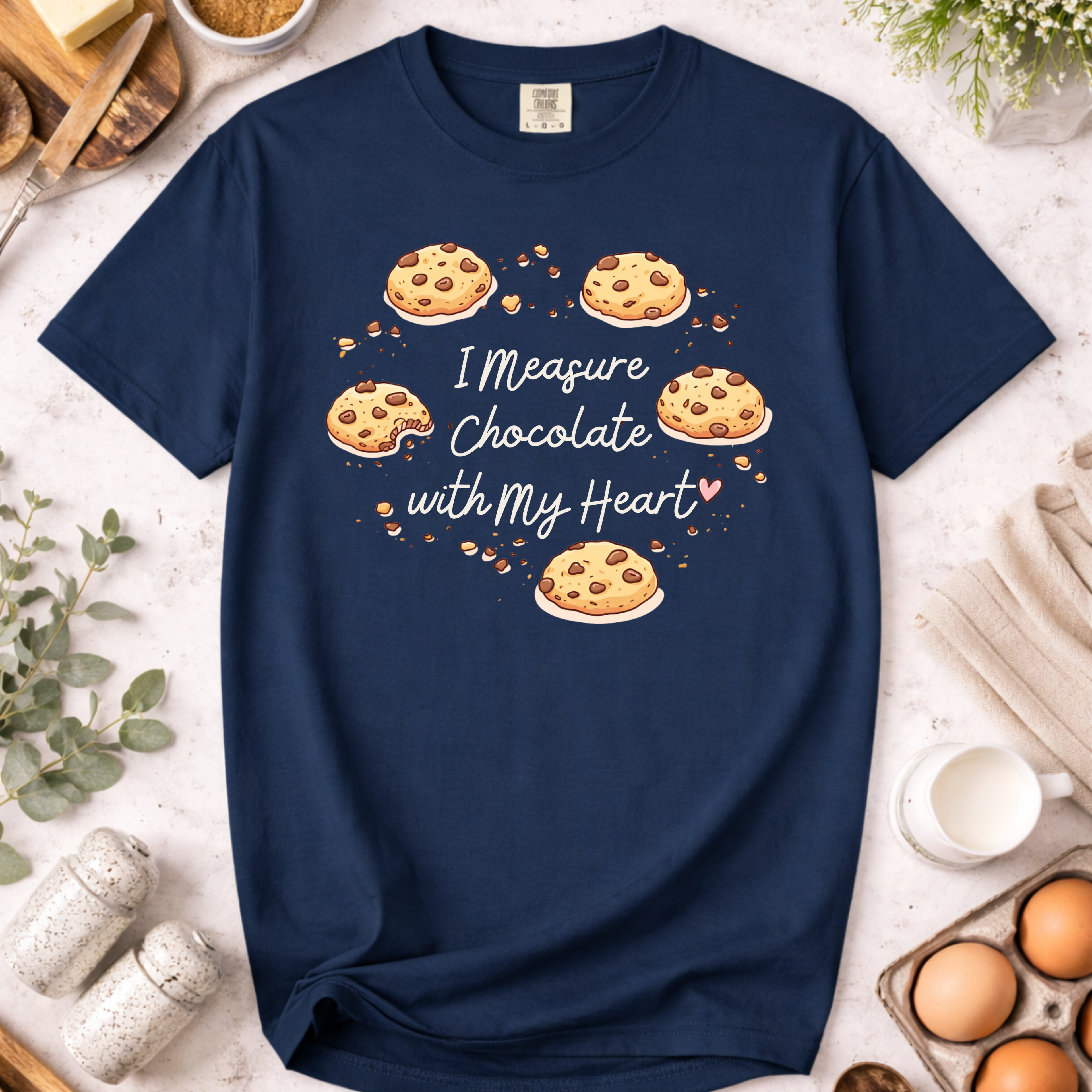 I Measure Chocolate with My Heart — Funny Baking Shirt for Bakers