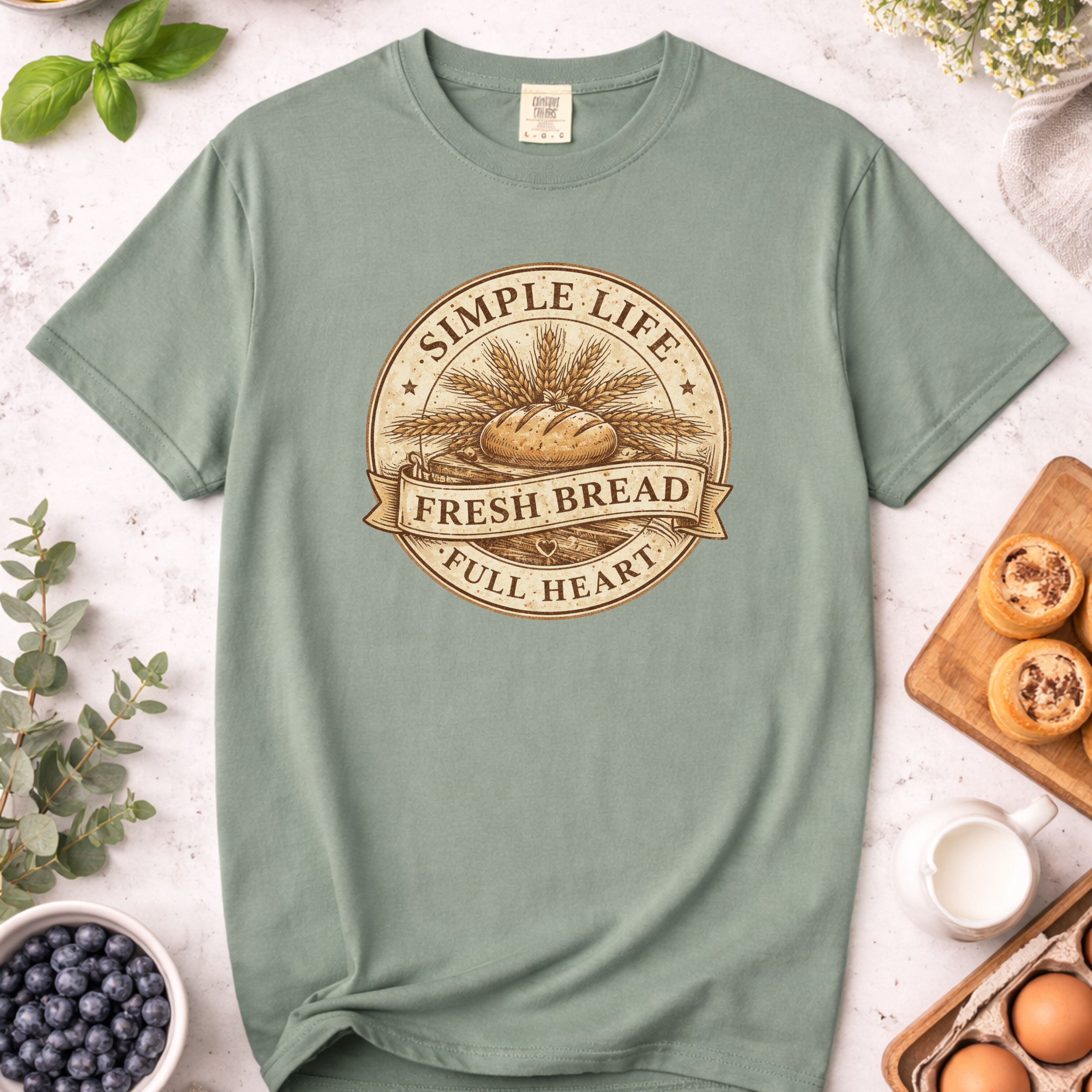 Baking Mom T-Shirt — Simple Life, Fresh Bread, Full Heart