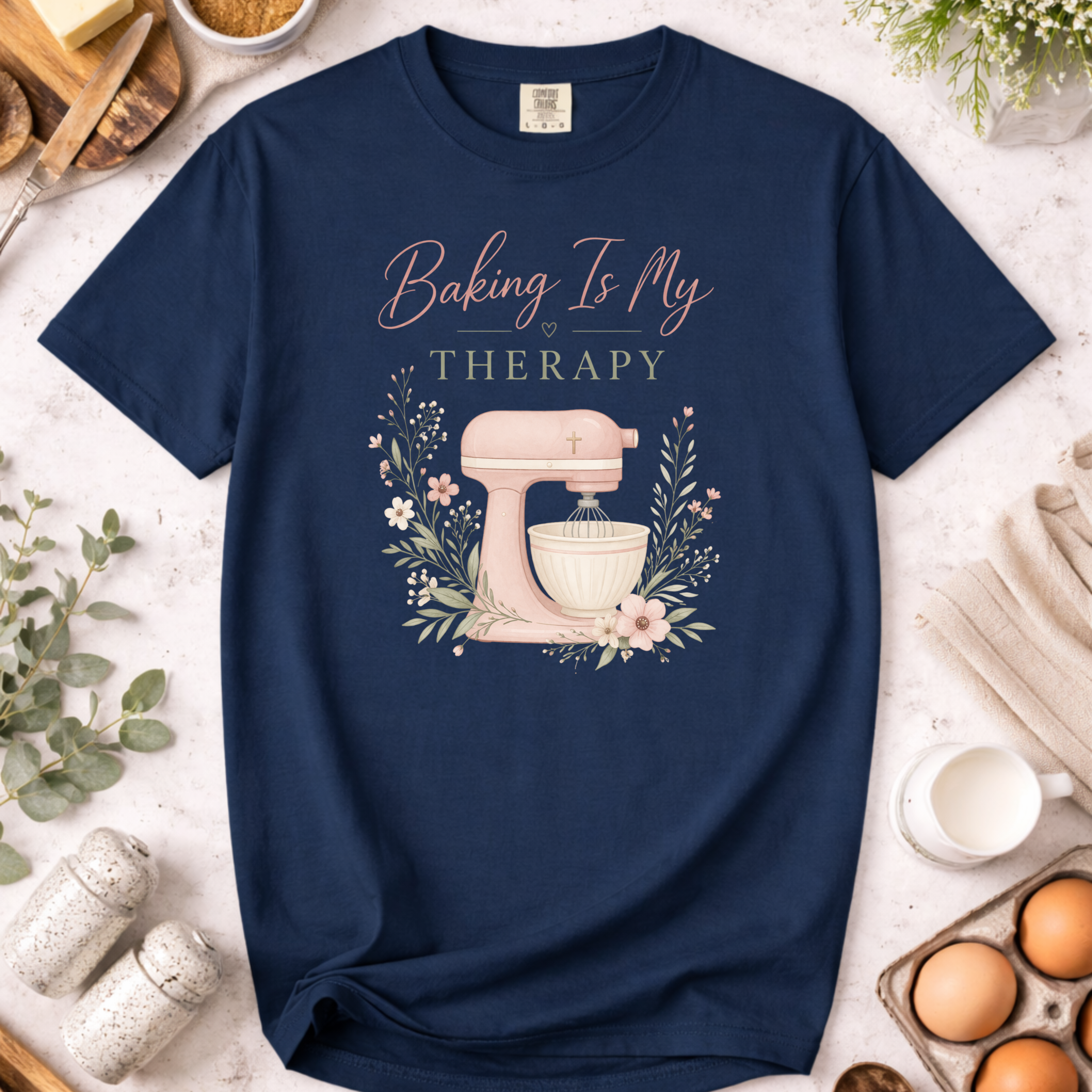 Baking Is My Therapy T-Shirt — Funny Baker Gift Tee
