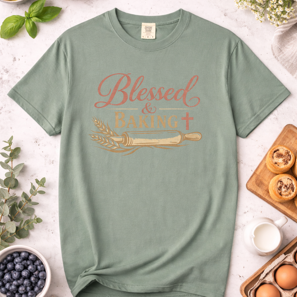 Blessed and Baking Christian Women's T-Shirt