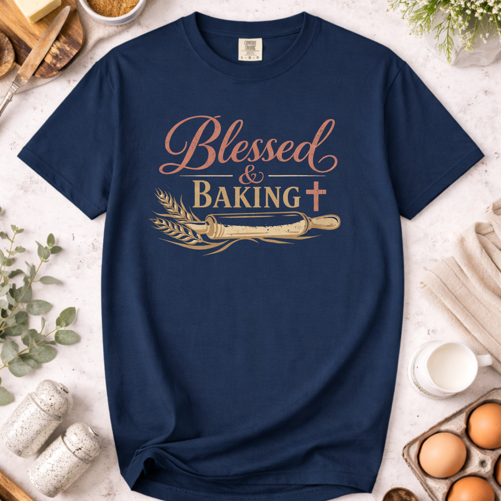 Blessed and Baking Christian Women's T-Shirt