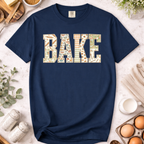 Faux Quilted Bake Pattern T-Shirt