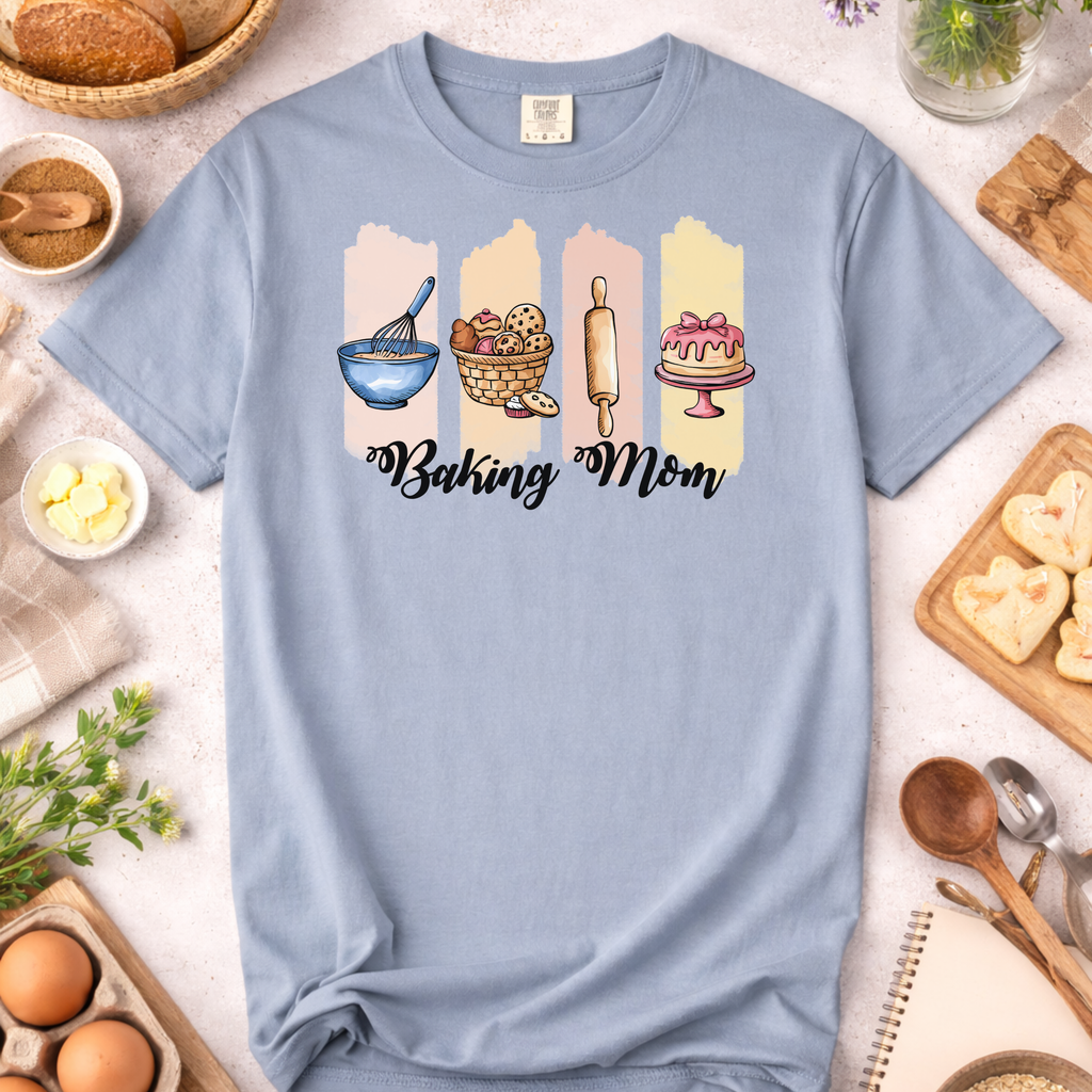 Baking Mom Paint Brush Graphic T-Shirt