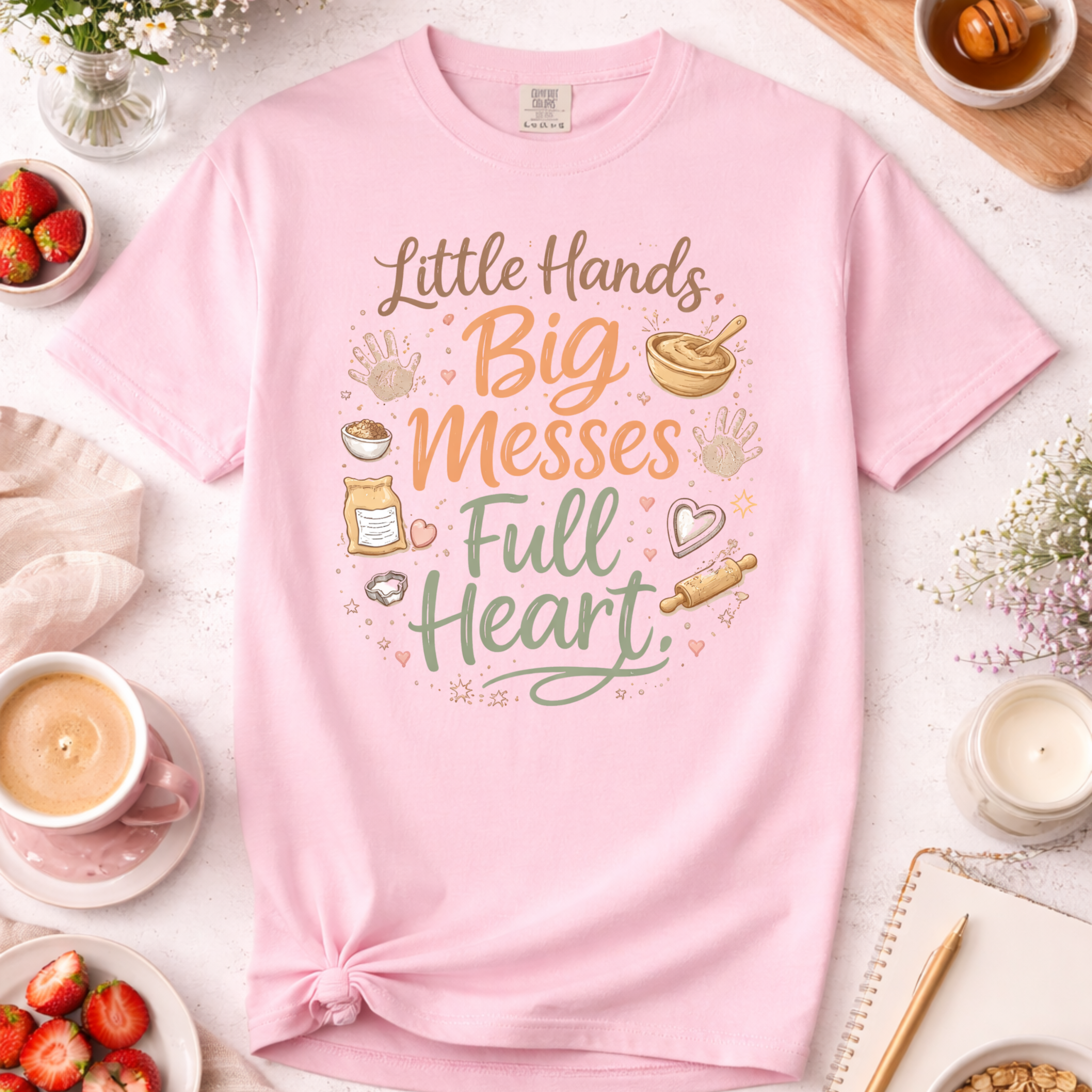Baking Mama T-Shirt — “Little Hands, Big Messes, Full Heart”