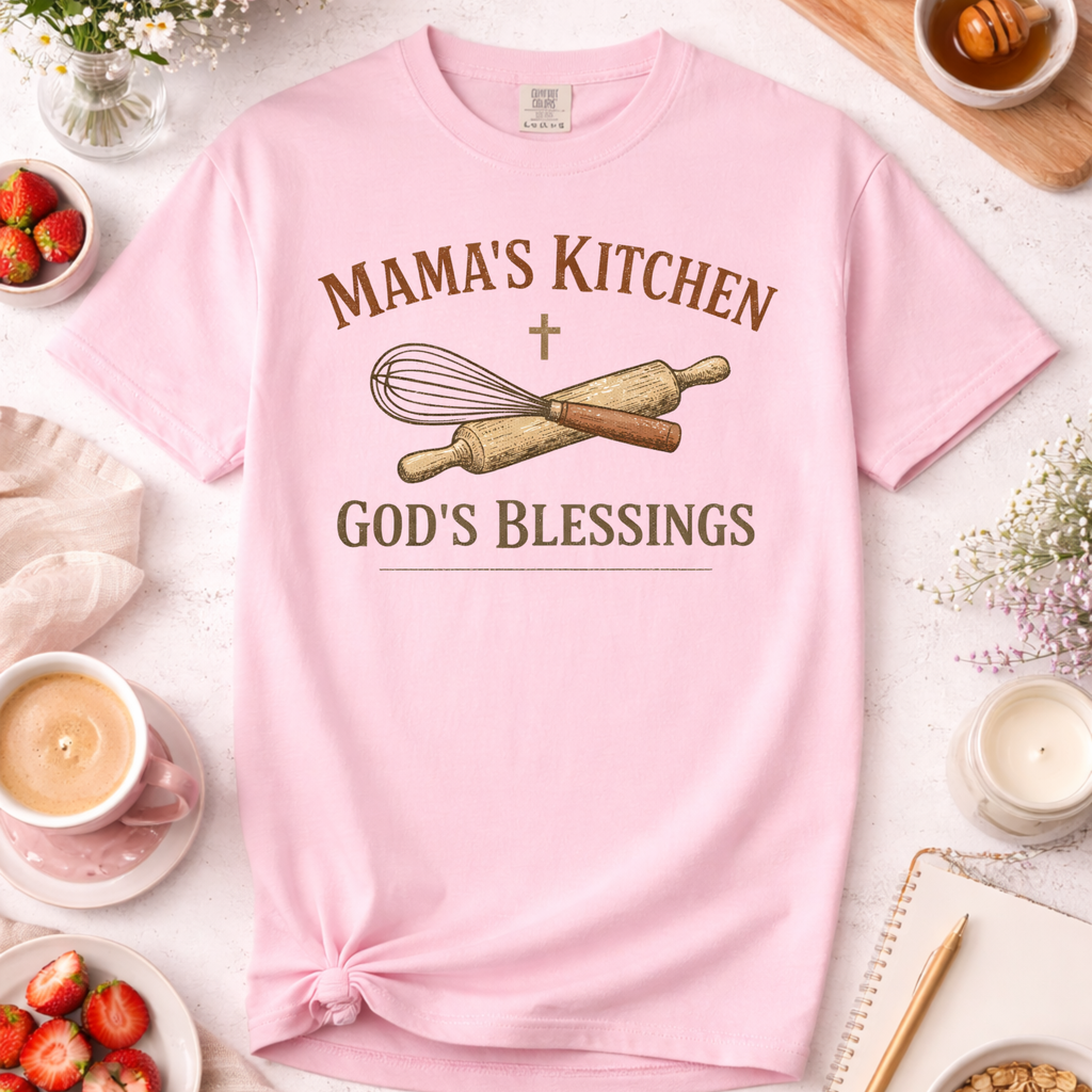 Mama's Kitchen God's Blessings Christian Mom T-Shirt