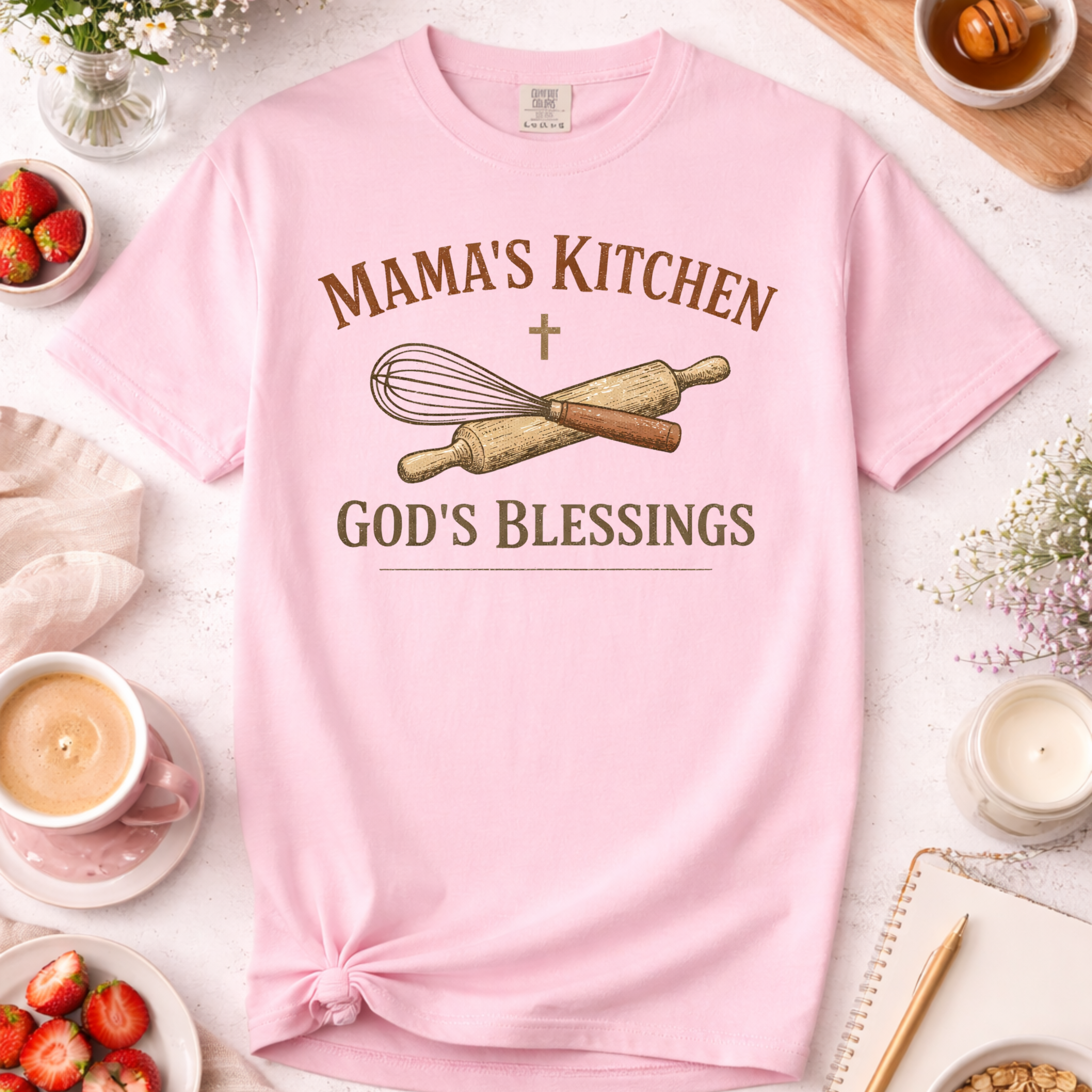 Mama's Kitchen God's Blessings Christian Mom T-Shirt