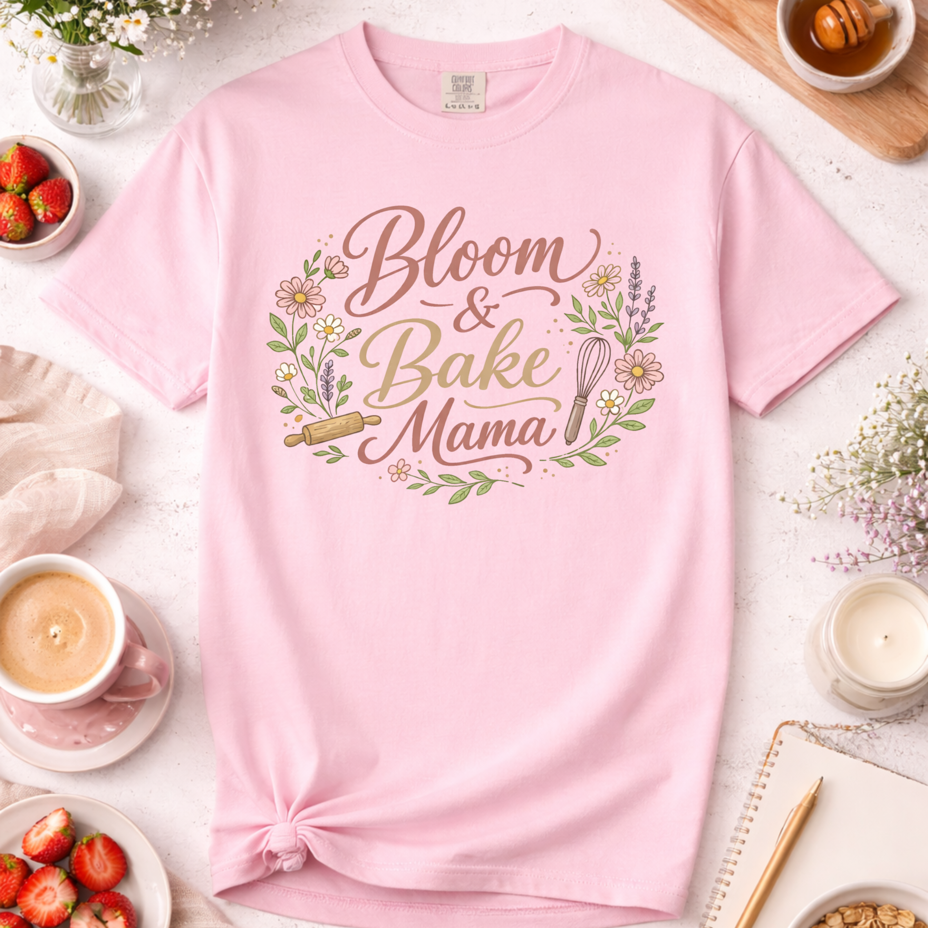 Bloom and Bake Mama Baking Mom T-Shirt