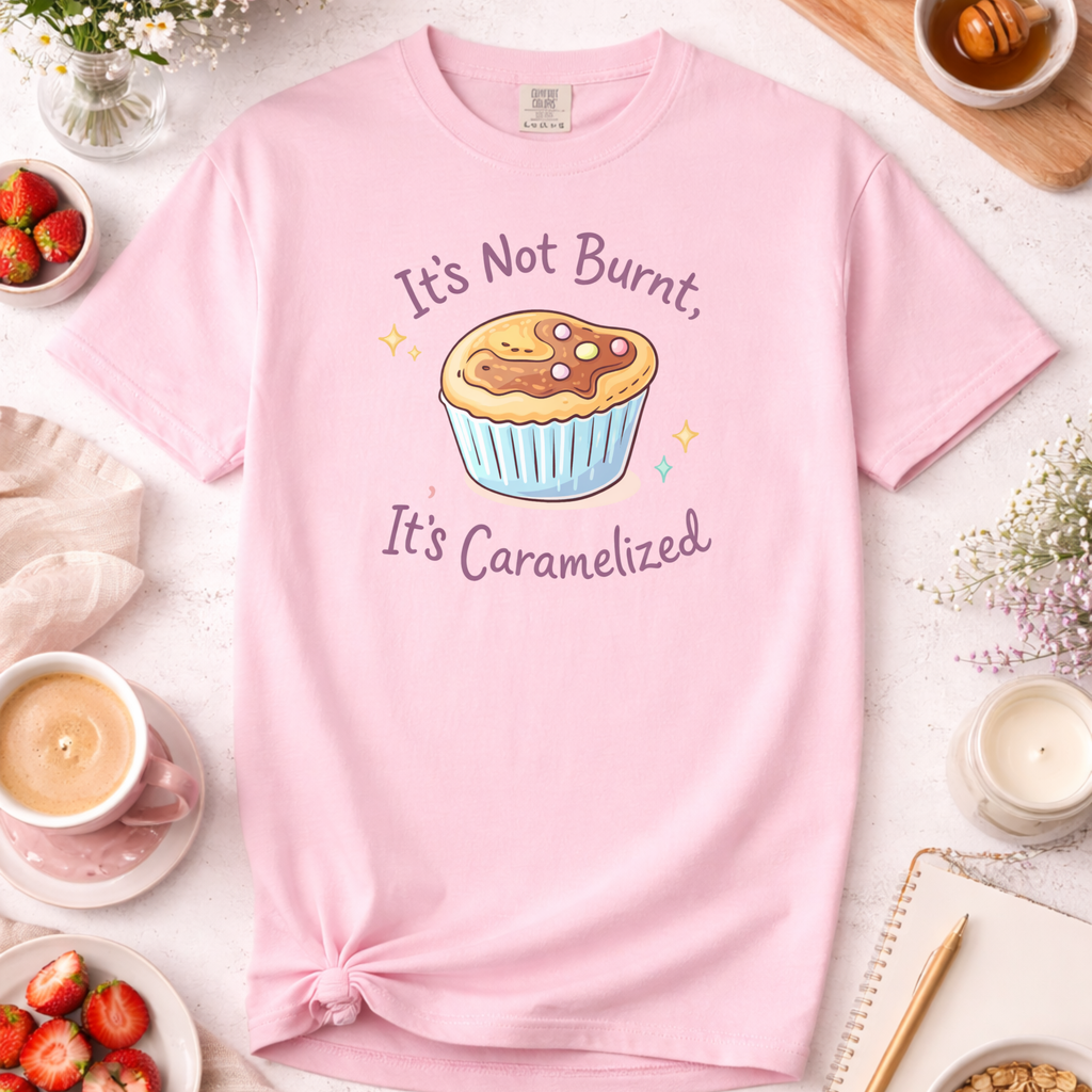 It's Not Burnt, It's Caramelized T-Shirt — Funny Baker Shirt for Home Bakers & Baking Lovers