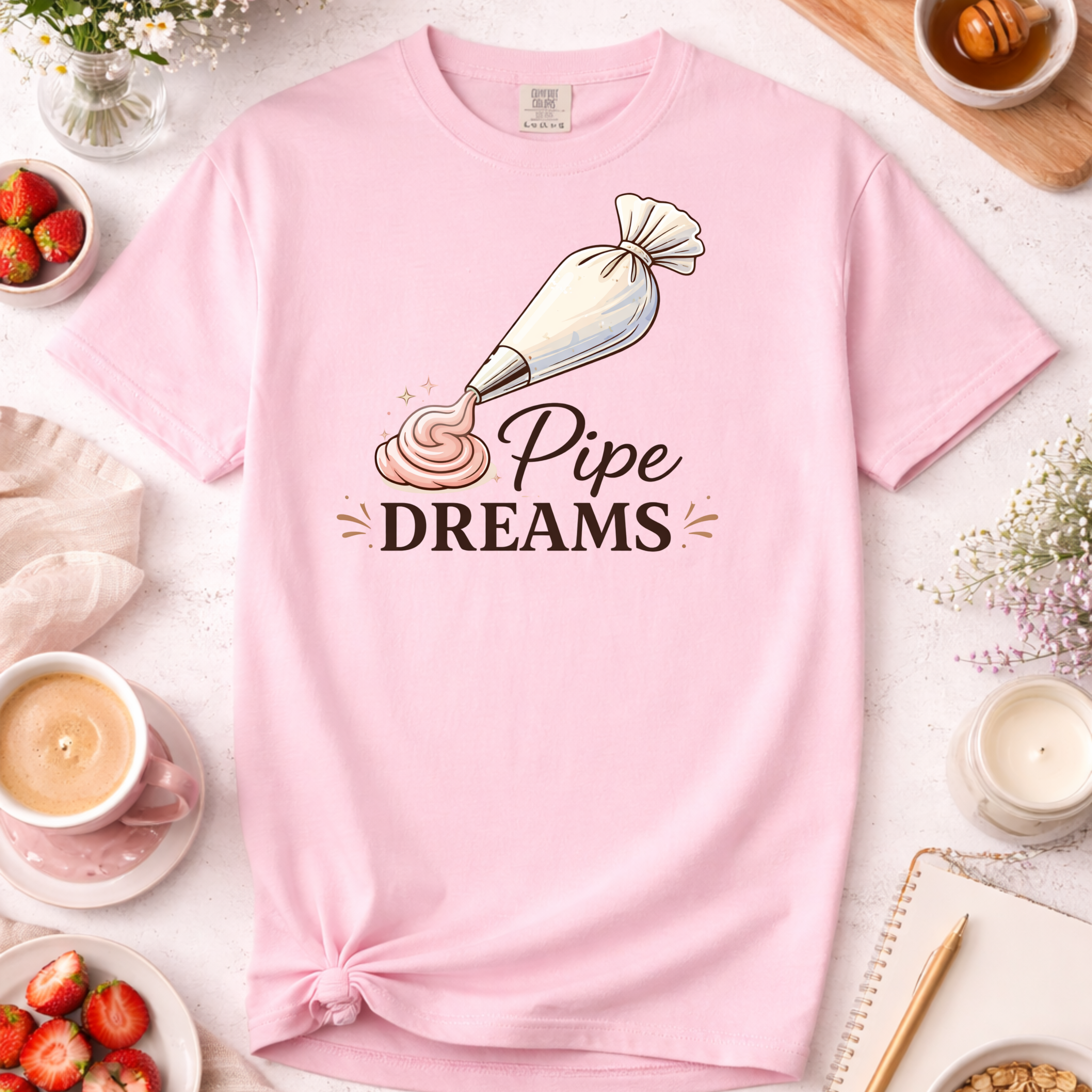 Pipe Dreams Funny Cake Decorating T-Shirt — Cake Decorator Humor Tee