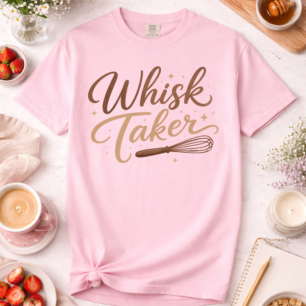 Whisk Taker Baking Humor T-Shirt — Funny Baker Gift