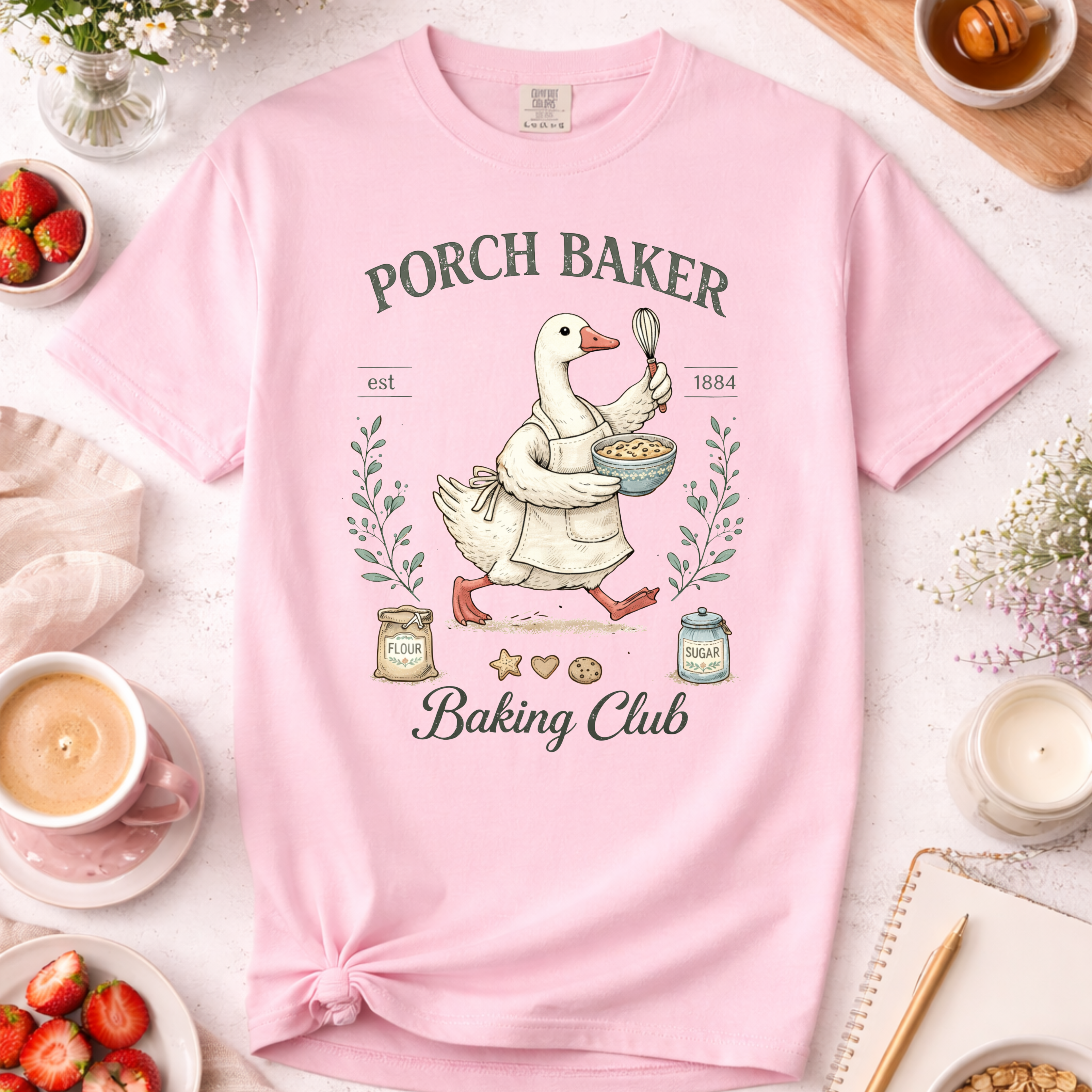 Porch Baker Goose Baking Club T-Shirt — Funny Baking Shirt
