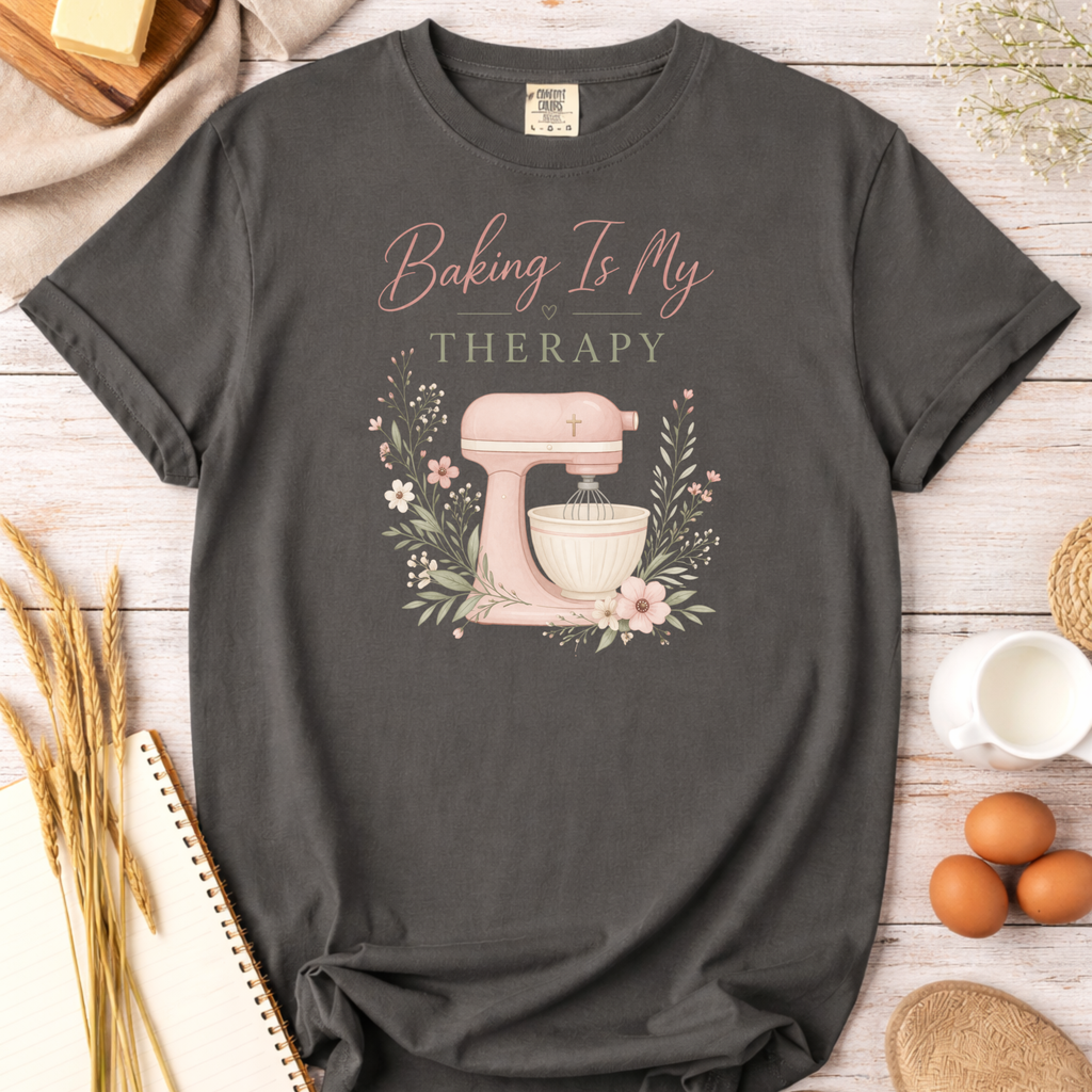 Baking Is My Therapy T-Shirt — Funny Baker Gift Tee