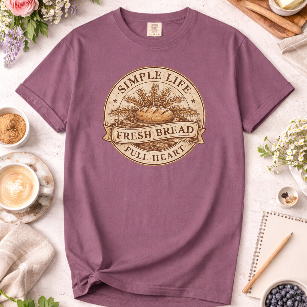 Baking Mom T-Shirt — Simple Life, Fresh Bread, Full Heart