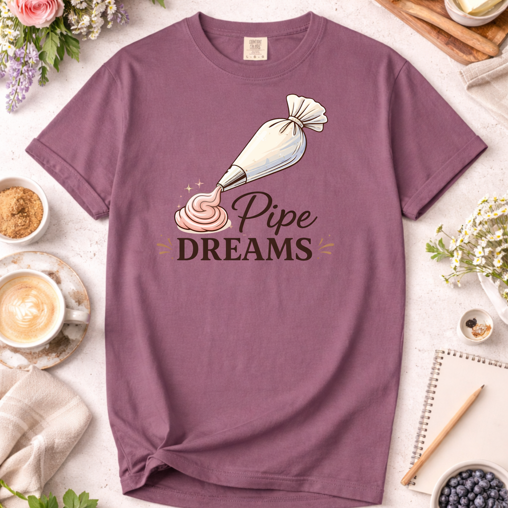 Pipe Dreams Funny Cake Decorating T-Shirt — Cake Decorator Humor Tee